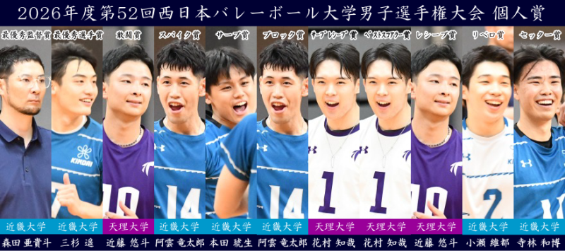 2026年度西日本インカレ男子個人賞
